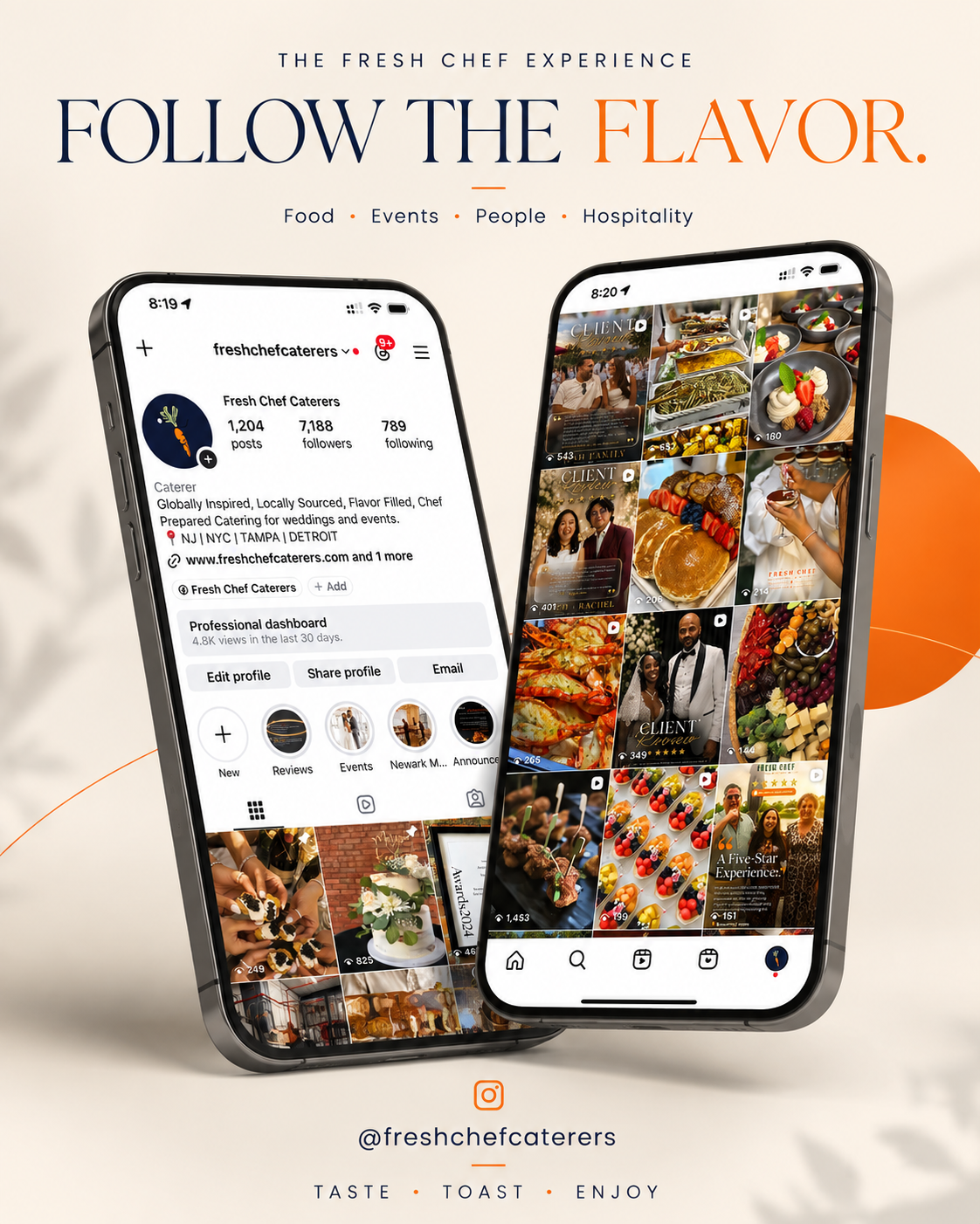 Follow the Flavor — the Fresh Chef experience on Instagram: food, events, people and hospitality at @freshchefcaterers